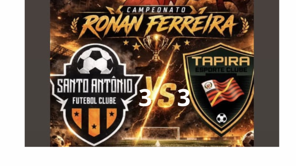 Em jogo de seis gols, Santo Antônio e Tapira estreiam com empate no Torneio Ronan Ferreira da Costa